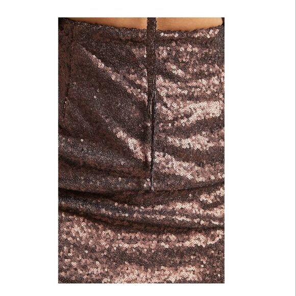 Kat Long Sleeve Bodycon Mini Dress in Chocolate Sequin - Showpo Bodycon Dresses - Picture 4 of 12
